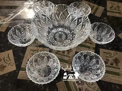 هفت پارچه آجیل‌ خوری فرانسوی قدیمی فوق العاده زیبا کاملا سالم و نو قطر کاسه ۲۳ پیاله ۱۱