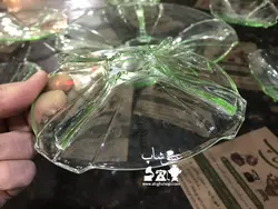 ۷ پارچه شیرینی خوری بیدی چک اصل قدیمی فوق العاده زیبا و کم یاب کاملا سالم و نو طول بشقاب ۳۱ عرض ۲۶ قطر پیش دستی ۱۴