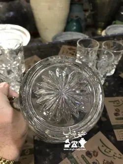 پارچ و لیوان ستاره آمریکایی قدیمی تمام ترشدار و سنگین کاملا سالم و نو ارتفاع پارچ ۲۲ لیوان ۱۲ سانت