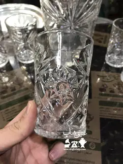 پارچ و لیوان ستاره آمریکایی قدیمی تمام ترشدار و سنگین کاملا سالم و نو ارتفاع پارچ ۲۲ لیوان ۱۲ سانت