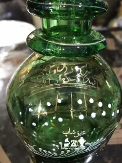 تنگ نیزه ای شاه عباسی قدیمی طلاکوب کاملا سالم و نو ارتفاع ۳۳