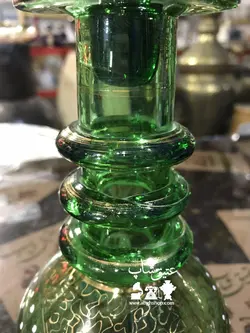 تنگ نیزه ای شاه عباسی قدیمی طلاکوب کاملا سالم و نو ارتفاع ۳۳