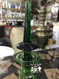 تنگ نیزه ای شاه عباسی قدیمی طلاکوب کاملا سالم و نو ارتفاع ۳۳