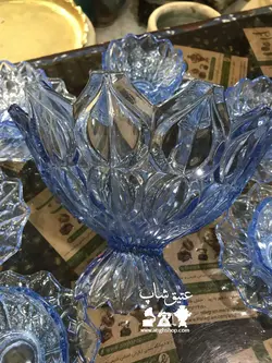 ست آجیل خوری کریستال اصل چک قدیمی فوق العاده زیبا و کم یاب کاملا سالم قطر کاسه بزرگ ۲۴ و ارتفاع ۱۸ قطرپیاله ۱۳ پیش دستی ۱۸ سانت