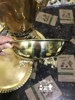 سماور نفتی عالی نسب قدیمی فوق العاده زیبا پرداخت شده کاملا سالم و تمیز قابل استفاده و با دکوراتیوعالی (فقط سرویس سماور جدید )