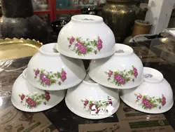 پیاله ماست خوری گلسرخی ژاپنی قدیمی مارک ارکیده بیرون پرگل و داخل گل دار کم یاب فوق العاده زیبا