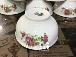 پیاله ماست خوری گلسرخی ژاپنی قدیمی مارک ارکیده بیرون پرگل و داخل گل دار کم یاب فوق العاده زیبا