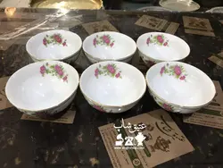 پیاله ماست خوری گلسرخی ژاپنی قدیمی مارک ارکیده بیرون پرگل و داخل گل دار کم یاب فوق العاده زیبا