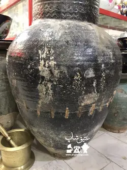 خمره لعابدار قدیمی با قدمت بالا سایز بزرگ ارتفاع ۱ متر قطردهانه ۲۸ دورشکم ۱۷۰