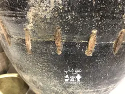 خمره لعابدار قدیمی با قدمت بالا سایز بزرگ ارتفاع ۱ متر قطردهانه ۲۸ دورشکم ۱۷۰