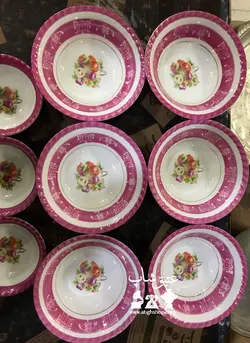 سالاد خوری بزرگ و سالاد خوری کوچک میوه ای قدیمی ساخت ژاپن مارک یاماتسو کمیاب کاملا سالم و نو قطر کاسه ۱۸ و پیاله ۱۳