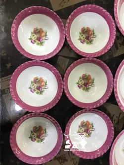 سالاد خوری بزرگ و سالاد خوری کوچک میوه ای قدیمی ساخت ژاپن مارک یاماتسو کمیاب کاملا سالم و نو قطر کاسه ۱۸ و پیاله ۱۳