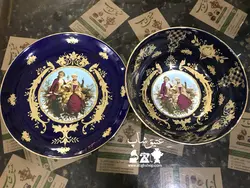 زیر و‌ رو ( قاب و قدح ) لیلی و مجنون قدیمی ساخت چین فوق العاده زیبا پرکار و کم یاب کاملا سالم و نو قطرکاسه ۲۵ بشقاب ۳۱