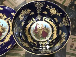 زیر و‌ رو ( قاب و قدح ) لیلی و مجنون قدیمی ساخت چین فوق العاده زیبا پرکار و کم یاب کاملا سالم و نو قطرکاسه ۲۵ بشقاب ۳۱