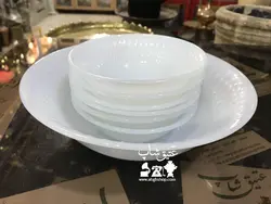 هفت پارچه / آجیل خوری کریستال آمریکایی اصل قدیمی، مارک usa کاملا سالم و نو کم یاب قطرکاسه ۲۱ / پیاله ۱۳ سانت