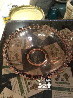 زیر و رو تیله ای کریستال اصل چک قدیمی با قدمت بالا، فوق العاده زیبا و کم یاب