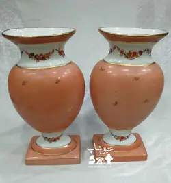 جفت گلدان چینی کتابی فرانسوی قدیمی، فوق العاده زیبا و کمیاب