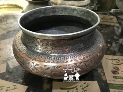 دخل مسی تمام قلم کهنه قاجاری کلکسیونی و موزه ای