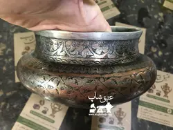 دخل مسی تمام قلم کهنه قاجاری کلکسیونی و موزه ای
