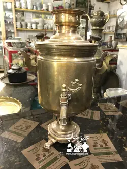 سماور زغالی روسی قدیمی، مهردار، شش لیتری