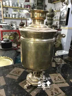 سماور زغالی روسی قدیمی، مهردار، شش لیتری