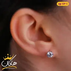 خرید و قیمت گوشواره میخی تک نگین نقره ای |فروشگاه هاکان مد