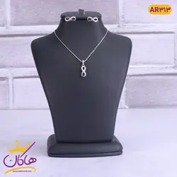 خرید و قیمت نیم ست نقره بی نهایت نگین دار |فروشگاه هاکان مد