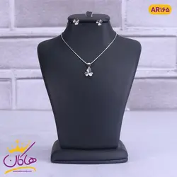 خرید و قیمت نیم ست نقره گل سه برگ | فروشگاه هاکان مد