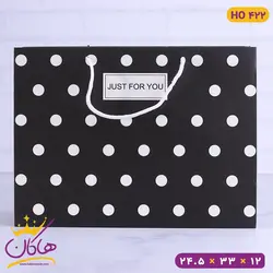 خرید ساک دستی جاست فور یو مشکی خال خالی گلاسه | هاکان مد