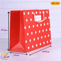 خرید ساک دستی جاست فور یو قرمز خال خالی کاغذ گلاسه | هاکان مد