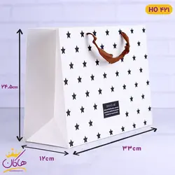 خرید ساک دستی ستاره دار سفید کاغذ گلاسه | فروشگاه هاکان مد