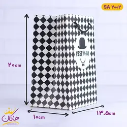 خرید ساک دستی شطرنجی کاغذ گلاسه |‌ فروشگاه اینترنتی هاکان مد