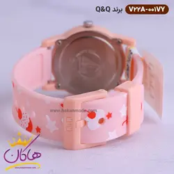 خرید و قیمت ساعت کیو اند کیو صورتی طرح کاپ کیک V22A-001VY |هاکان مد