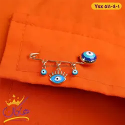 سنجاق سینه استیل چشم نظر مژه‌ دار | ysx 511/4