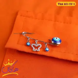 سنجاق سینه استیل پروانه چشم زخم | 511/17 ysx