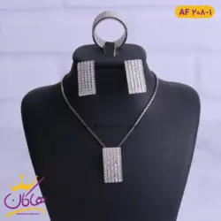 سرویس نقره زنانه مستطیل تمام نگین