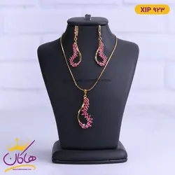 نیم ست استیل زنانه مدل اشک نگین دار