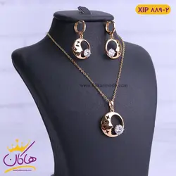 نیم ست استیل زنانه مدل ماه تک نگین