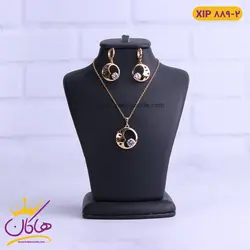 نیم ست استیل زنانه مدل ماه تک نگین