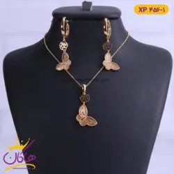 نیم ست استیل زنانه مدل گل و پروانه