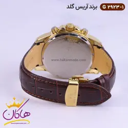 ساعت آریس گلد مردانه بند چرمی G2923/1