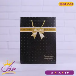 ساک دستی مشکی پاپیون طلایی | کد Shm3096
