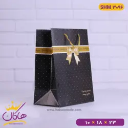 ساک دستی مشکی پاپیون طلایی | کد Shm3096