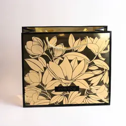 ساک دستی طلایی گلدار کد 044