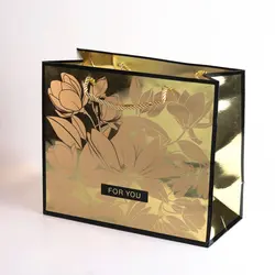 ساک دستی طلایی گلدار کد 044