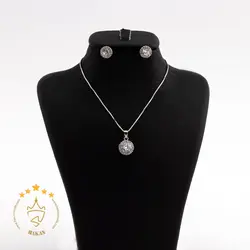 نیم ست نقره طرح نگین دایره | HG 278