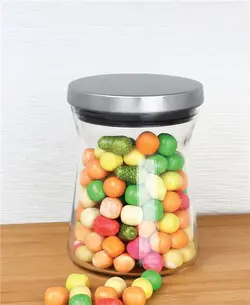 جا حبوبات شیشه‌ای با درب استیل 600CC- کد‫‪B600S‬‬ ام جی اس MGS | ساره کالا