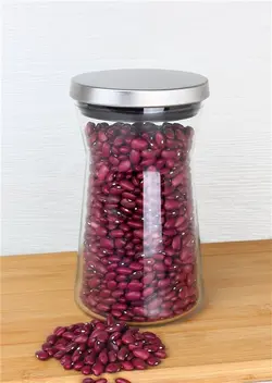 جا حبوبات شیشه‌ای با درب استیل 900CC- کد‫‪B900S‬‬ ام جی اس MGS | ساره کالا