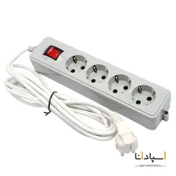 شهاب 4 خانه ارت دار با کلید و کابل 1/8 متری پارت مدل 648 - اسپادانا الکتریک