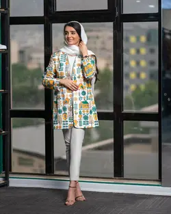 کت سوزن دوزی سفید مشکی